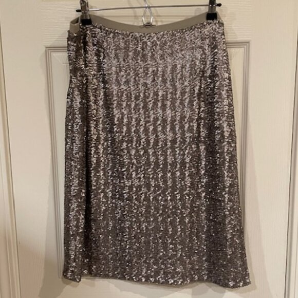 NWT JJill silver sequin skirt; size LARGE - Picture 3 of 3